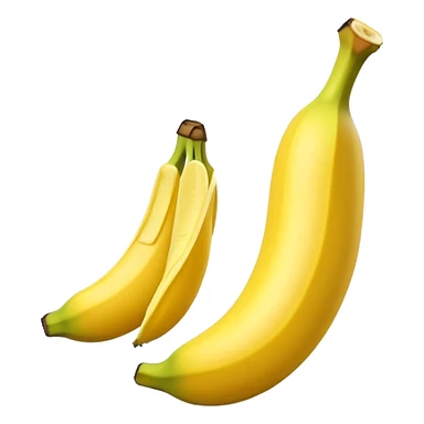 3D emoji of the letter 'L' shaped like a banana, with yellow peel texture, slight curve, and glossy emoji style. sticker