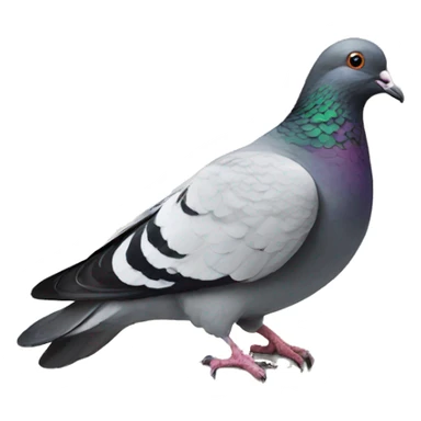 pigeon painting art sticker