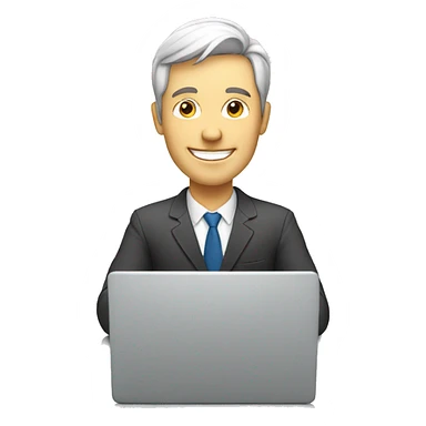 White Happy man working on a Laptop sticker