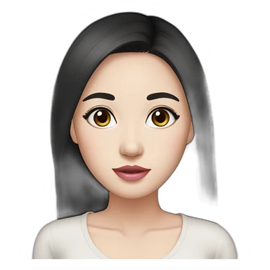 Beautiful woman,Black hair,long hair,White skin,oval face,big eyes,Blackeyes,Pink lips,Chinese sticker