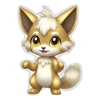 Anthro Shiny Sparkle-Chibi-style-Fur-Sona-Fakémon Full Body sticker