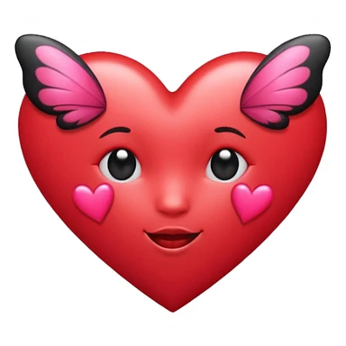 Really cool heart emoji for my sexy girlfriend that’s mainly  red & black. With just tiny hot pink butterflies on it.  sticker