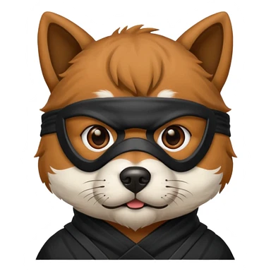 Dog wearing ninja mask sticker