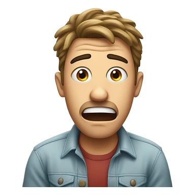 Shocked Guy with his hands around his head sticker