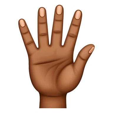 3 fingers up brown hand. sticker