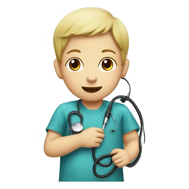 child with phonendoscope sticker