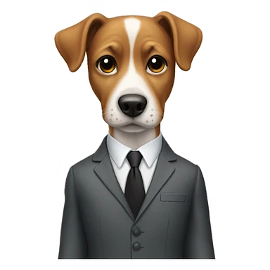 dog whit suit sticker