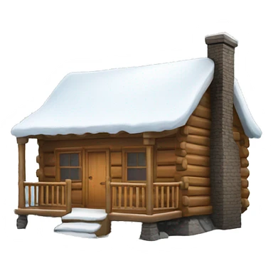 Cabin with snow on roof sticker