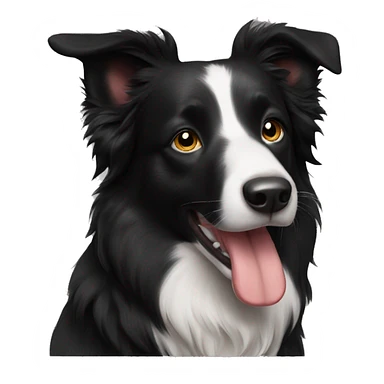 black border collie sticker
