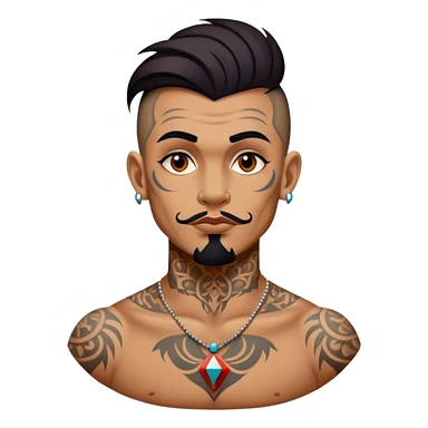 Vintage circus tattooed man sticker