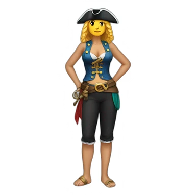 female pirate fullbody swimsuitt sticker