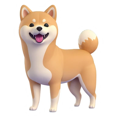 shiba inu standing, laughing sticker