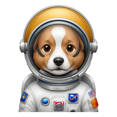 dog dressed as astronaut sticker