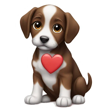 puppy with heart sticker