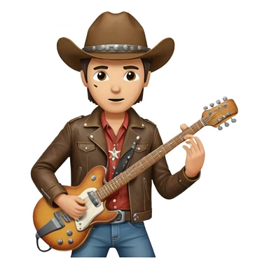 cowboy rock and roll sticker