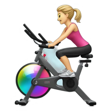 Spin bike and disco ball sticker
