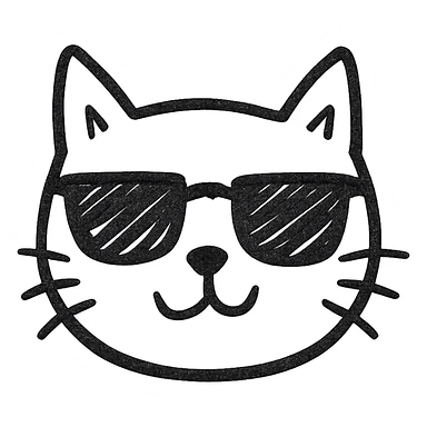 cat wearing sunglasses sticker