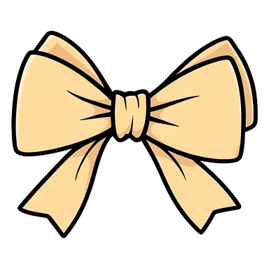 Beige bow sticker
