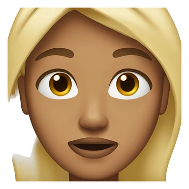 panic face brown skin blond  sticker