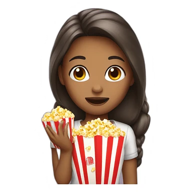 Girl eating popcorn  sticker