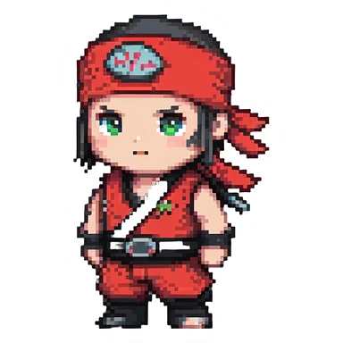 ninja with a red headband sticker
