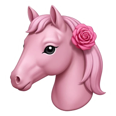 Cheval blanc avec un noeud rose mignon sticker