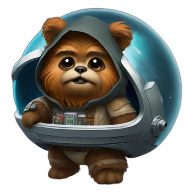 ewok in space sticker