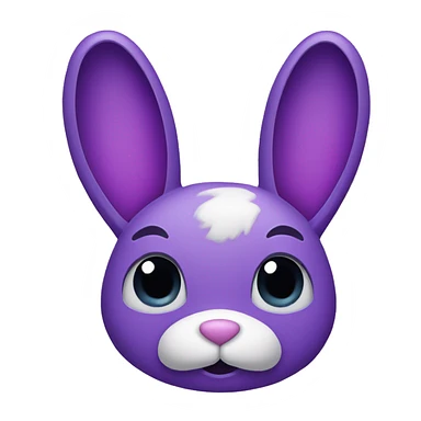 purple bunny face sticker
