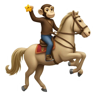 Monkey riding a horse sticker