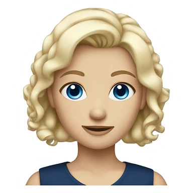blonde blue eyed girl with a navy blue top sticker