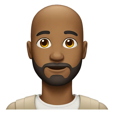 bald black man with a slight full beard sticker