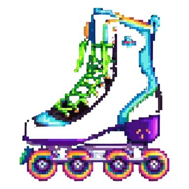 roller skate with neon accents, 1980s theme sticker