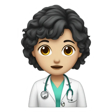 doctor girl dark hair crying tears sticker