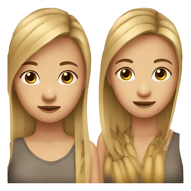 A girl with  long Permanent straight  hair and wheat skin sticker