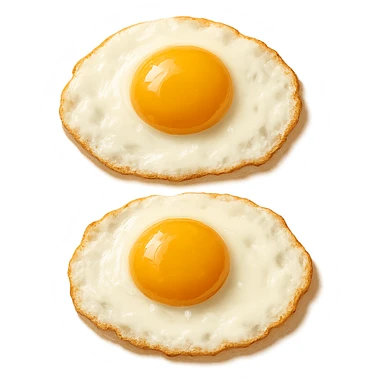 realistic style fried eggs, no background sticker
