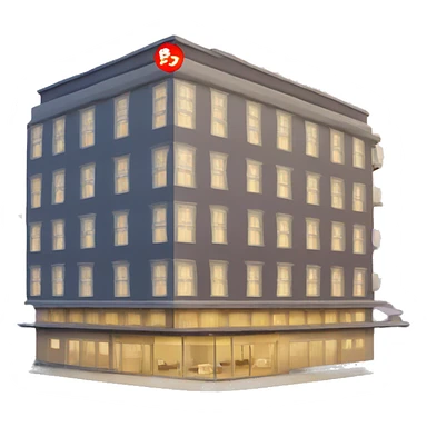 5 starts hotel building with a sign “hotel”  sticker