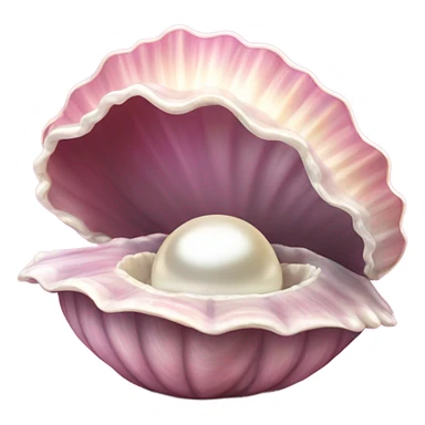 Pink clam with pearl sticker