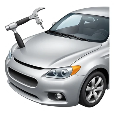 car with a small dent being fixed sticker