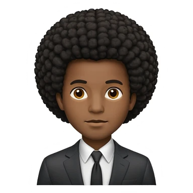 afro hair man suit sticker