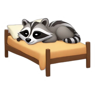 Racoon sleeping in bed sticker