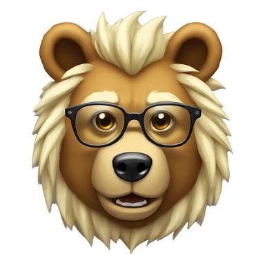 super saiyan bear with glasses sticker