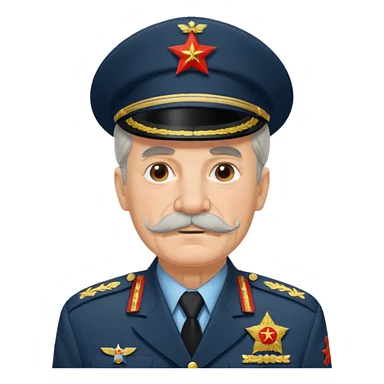 USSR general, big mustache, gray hair and wrinkles sticker