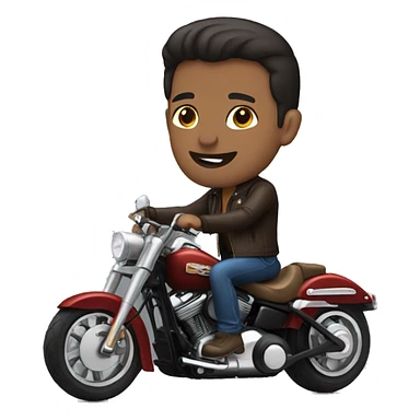 Brunette Man riding a harley sticker