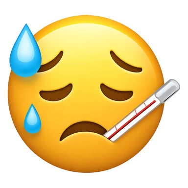 face with medical thermometer emoji sticker
