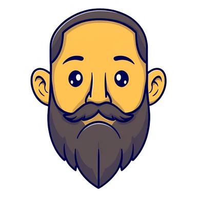 cute round nose with just a beard, no mustache sticker