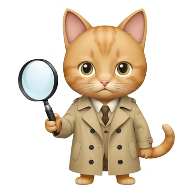 cat baby detective sticker