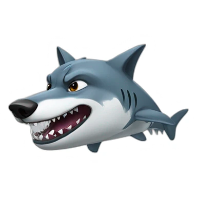 A wolf with shark head sticker
