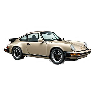 a grey/beige porsche 911 carrera from the 80s sticker
