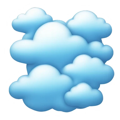 sky blue hear with white clouds  sticker