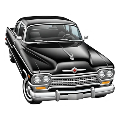 Black and white old school low rider car  sticker